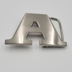 A Initial Brushed Chrome Belt Buckle 3&Prime; x 2&Prime; Up To 1 1/4&Prime; Belt