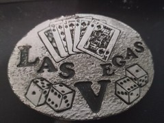 Fabulous Nevada Belt Buckle Dice Cards Poker Las Vegas Reno