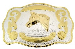 Running Horse Head HorseShoes Saddle Horse Shoe Belt Buckles Western Rodeo New