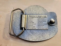 Peabody Coal Company Eastern Division 1983 Safety Award Belt Buckle 3rd Quarter