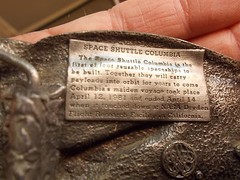 N/M CONDITION 1982 BERGAMOT BELT BUCKLE « THE SPACE SHUTTLE COLUMBIA », COLORED