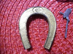 Vintage Anson COWBOY Tie Bar Clip Pin Brooch Lucky Horseshoe Boot WESTERN Rodeo