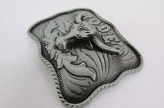 Texas Men Silver Metal Cowboy Western 3d Belt Buckle Rodeo Bull Head Skull TX