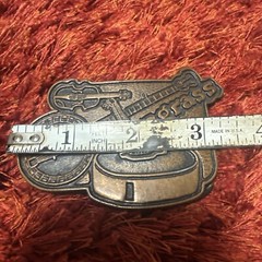 Vintage Brass Copper Tone Bluegrass Guitar Banjo Fiddle Belt Buckle A1