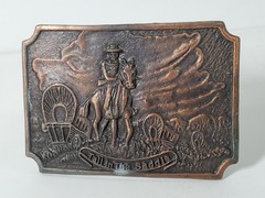 Tall In The Saddle Western Belt Buckle READ 2 1/2 x 3 1/2 Metal