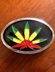 Colourful Rasta Marijuana Leaf Pot Plant Weed 420 Metal Unisex Men’s Belt Buckle