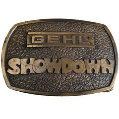 Gehl Belt Buckle Mens Bronze Showdown 1976 Bergamot Brass Works Rodeo Western