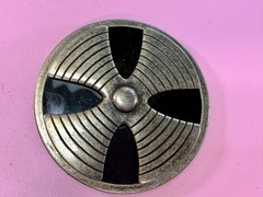 Round Hippy Punk Vibe Silver & Black Color Reel Of Tape Belt Buckle