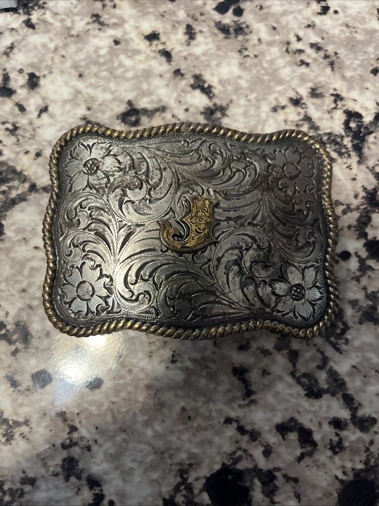 Nocona Western Belt Buckle With Letter j