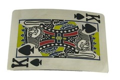 Initial Letter K King of Spade Lucky Las Vegas Casino Silver Metal Belt Buckle