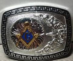 MASONIC Western Cowboy Belt Buckle Hebilla Vaquera MASONICA