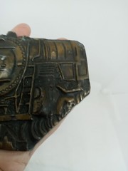 Vtg. Install 1978 Bronze Locomotive Train Belt Buckle. Antiq Finish.#1142. Heavy
