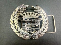 Cadillac Crown Logo Emblem Olive Branches and Flag 90&rsquo;s 187 Inc Belt Buckle