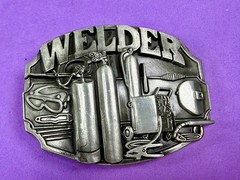 Welder Welding Soldering Tradesman Profession Silver Color NOS Belt Buckle