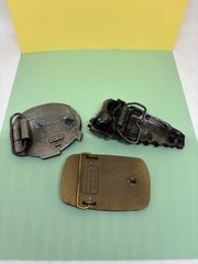 Lot of 3 Vintage Belt Buckles Easi-miner 1978 limited series used Rocky Mountain