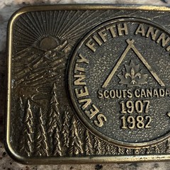VINTAGE BELT BUCKLE 75th ANNIVERSARY BOY SCOUTS CANADA 1907-1982