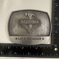 Handyman Club of America Life Member Belt Buckle Vintage 1996 Pewter Finish