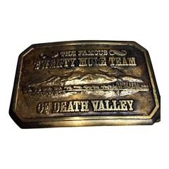 Vintage Solid Brass Belt Buckle and Raw Hide Leather Belt Limited Edition Borax