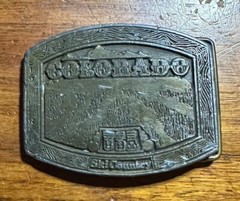 Vintage CDC Metalworks Colorado USA Ski Country Brass Belt Buckle – Issues #B26