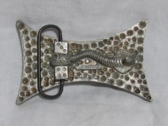 CHOPPERS Belt Buckle w/ COBRA and DICE Clasp Silver / Black Metal 2002 Mobtown