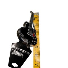 NWT Hot Buckles Guitar Belt Buckle Black Resin Silver Back Fender Rock Western
