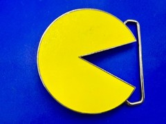 Pacman Maze Arcade Video Game Yellow Enameled 2010 by Namco Bandai Belt Buckle