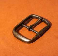 40mm Men Vintage Brass Tone Plated Western Leathercraft Center Bar Belt Buckle