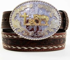 Praying Cowboy Horse Western Rodeo Gold Tone Design Fashion Cowboy Belt Buckle