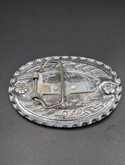 Western Belt Buckle with Bull Head Logo Metal