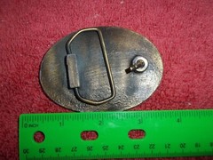 Vintage Asian Chariot with Horses Belt Buckle Brass or bronze oval shape