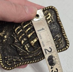 Vintage 70s Solid Brass Sailing Ship Clipper Belt Buckle Boho Western Cosplay