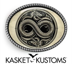 Infinity Belt Buckle – Japanese Dragon Asian Design Handmade Belt Buckle – 644