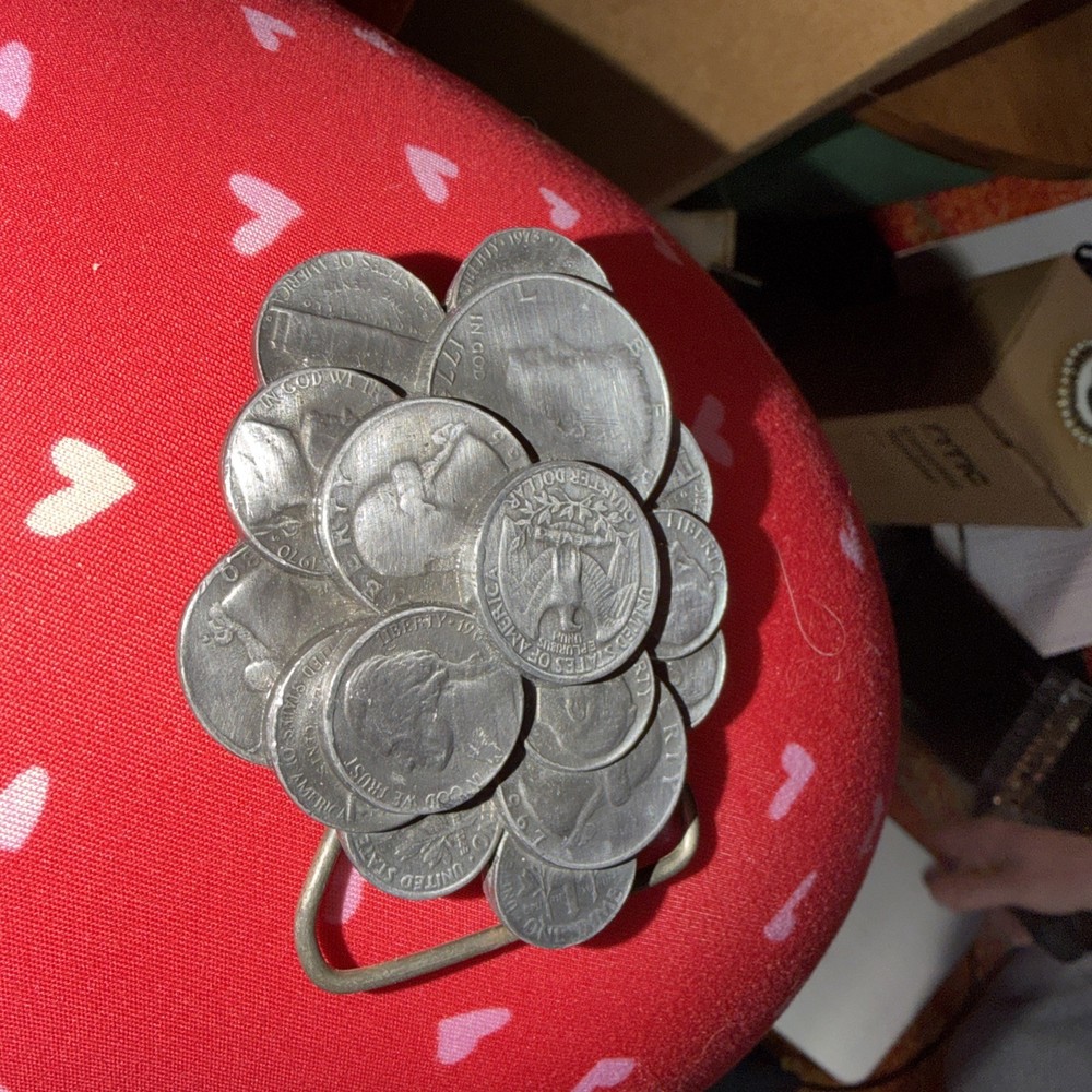 Vintage Coin Belt Buckle 1986 USA Made Novelty Statement Piece