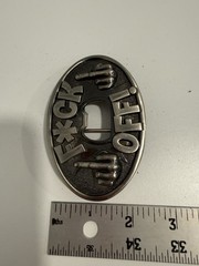 Mens Middle Finger – Bottle Cap Opener – Interchangeable Belt Buckle