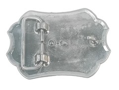 Vintage Western Silver Tone Belt Buckle Engraved Cowboy Saddle Motif 1-1/2&Prime; Belt