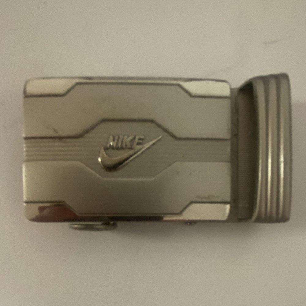 VTG Nike Logo Metal Silver Men&rsquo;s adjustable Clip Belt Buckle