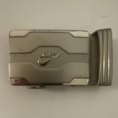 VTG Nike Logo Metal Silver Men&rsquo;s adjustable Clip Belt Buckle