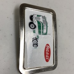 Vintage Peterbilt Semi-Truck Flat Nose Cabover Metal Belt Buckle 3 3/8&Prime; x 2 1/8&Prime;