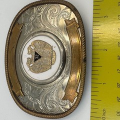 Vintage German Silver Masonic 32nd Degree Scottish Rite Western Belt Buckle