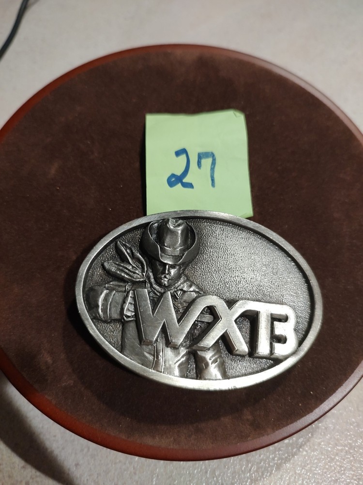 (27)Vintage 1985 Idea Craft Limited Edition Silvertone Belt Buckle WXB 3&Prime;x2.2&Prime;
