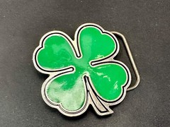 Lucky Four Leaf Clover Green Belt Buckle By Great American Products