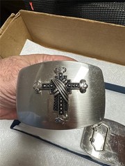 Vintage Unique Cross Belt Buckle Lot of Two