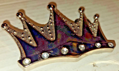 Crown Belt Buckle Silver Metal Bling Rhinestones New Men Women Cowgirl Western