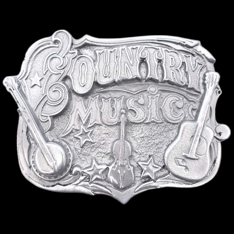 Country Music Guitar Fiddle Banjo Belt Buckle (New Old Stock)
