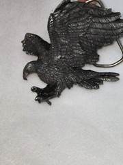 VINTAGE BERGAMOT BRASS WORKS USA AMERICAN BALD EAGLE BELT BUCKLE B-146