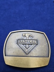Vintage 90&rsquo;s 1996 Handyman Club Of America Life Member Hammer Logo Belt Buckle