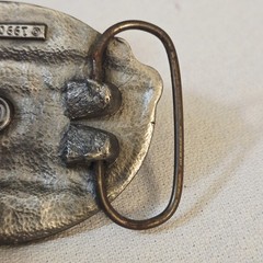Belt Buckle – C+J Inc. 1990 Snowmobiler (with wear)