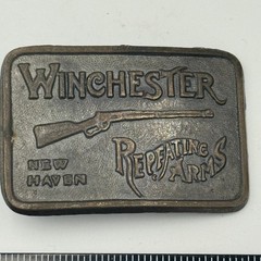 Winchester Repeating Arms Belt Buckle Vintage New Haven Rifle Brass Tone Metal