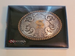 NOCONA ~ Great Looking Two Tone S Initial Belt Buckle