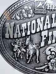 Hesston National Finals Rodeo NFR Belt Buckle 1995 Bull Dogging Design VTG New